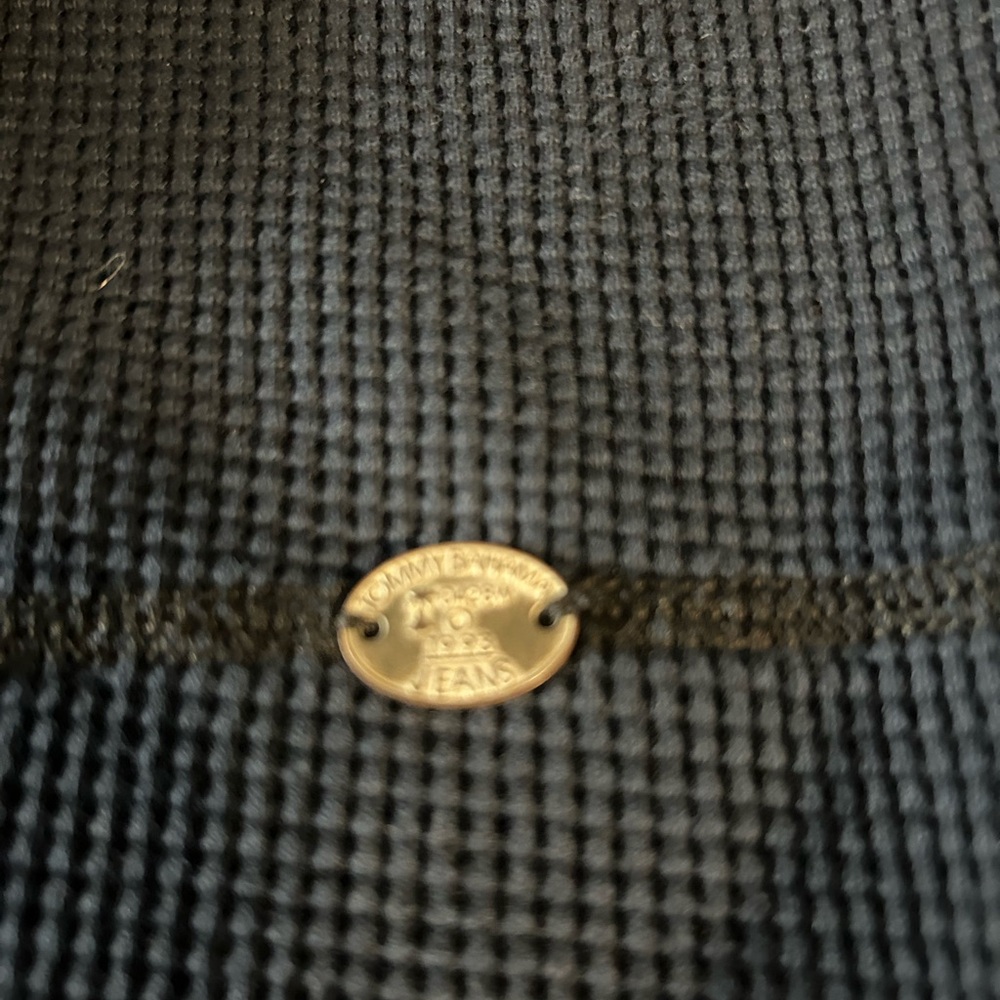 Tommy Bahama Blue 1/4 Zip Waffled Pullover w/‎ padded elbows - Picture 2 of 7